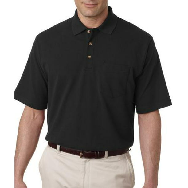 UltraClub Adult Classic Pique Polo with Pocket 